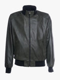 Genuine Leather Olive Bomber Jacket
