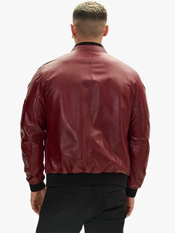 Genuine Leather Bomber Jacket