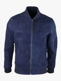 Genuine Suede Varsity Bomber Jacket