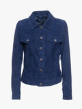 Giusy Women's Blue Jacket Suede Leather