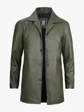 Green 34 Length Leather Coat