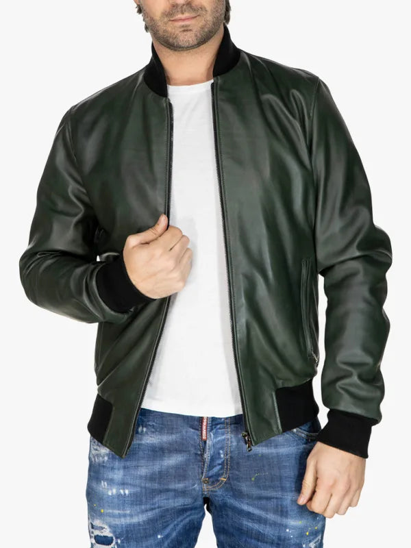 Green David Jacket Mens Bomber