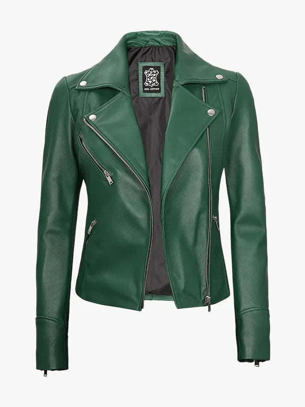 Green Jacket Women Motorcycle