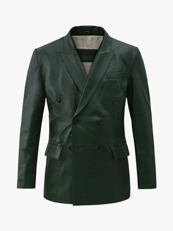 Green Vintage Leather Blazer