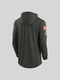 Green Bay Packers Nike 2025 Salute to Service Sideline Hooded Long Sleeve T-shirt