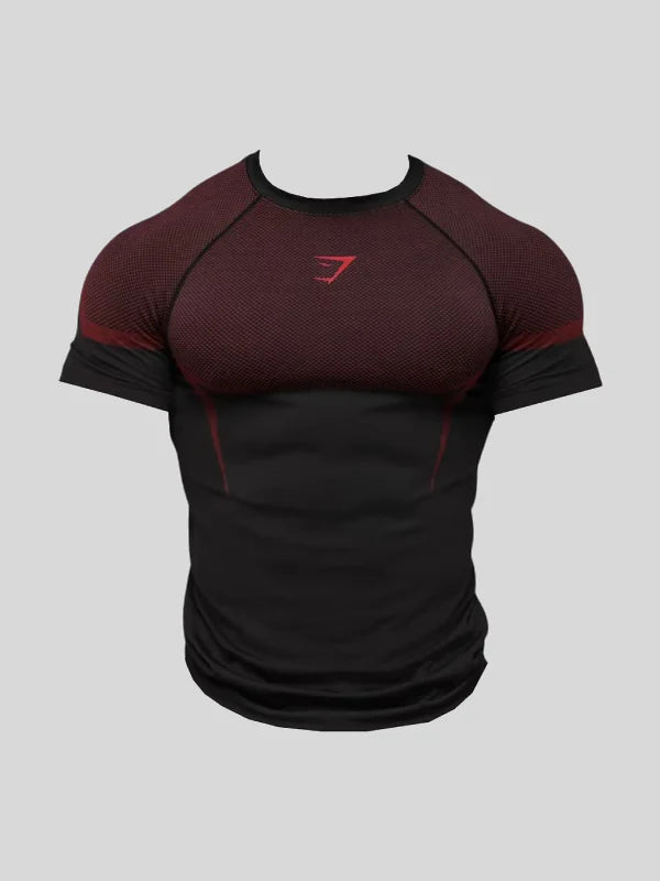 Gymshark Onyx 5.0 Seamless Black-Carmine Red T-shirt