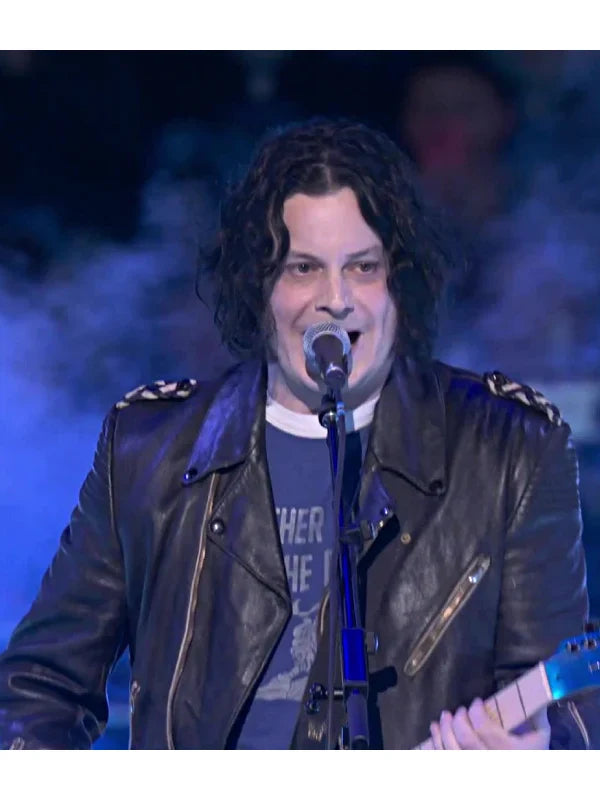 Halftime Show Jack White Black Leather Jacket