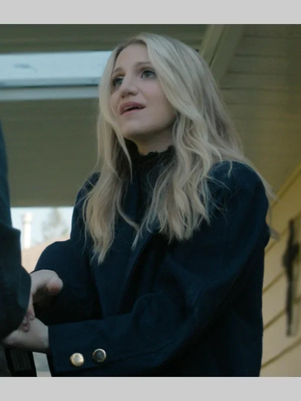 Happy Face Melissa Blue Wool Coat