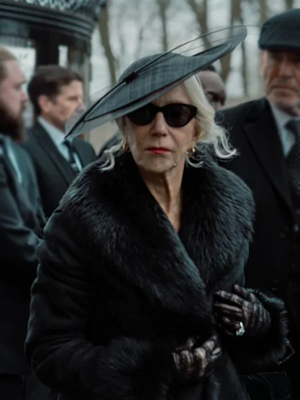 Helen Mirren MobLand Black Fur Coat