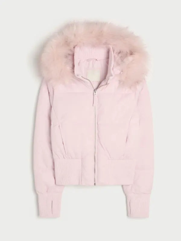 Hollister Pink Fur Jacket