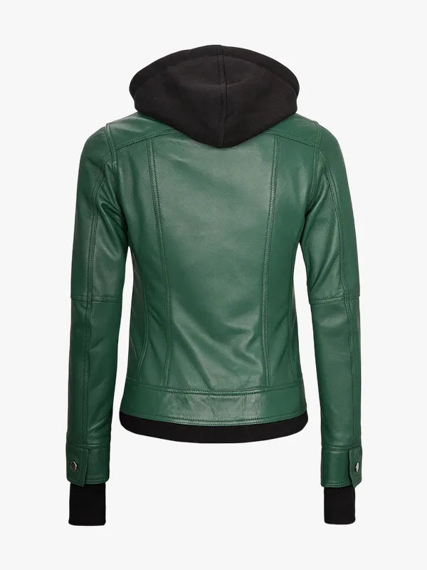 Hood Green Jacket for women