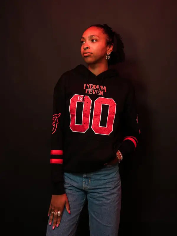 Indiana Fever Stranger Things Hawkins Lab Hoodie Black