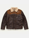 Jackson Brown Leather Sherpa Jacket
