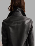 Jaeger Black Leather Biker Jacket