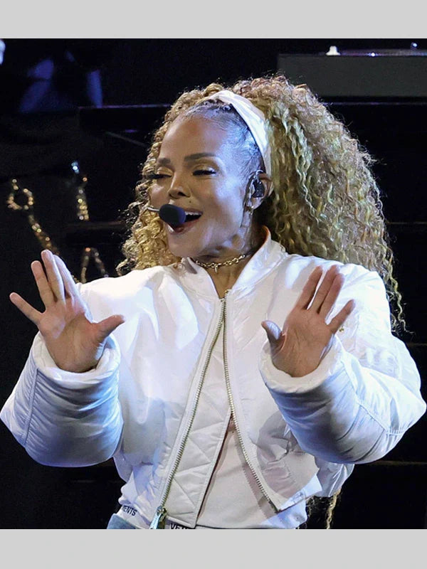 2025 AMA Janet Jackson White Cropped Jacket