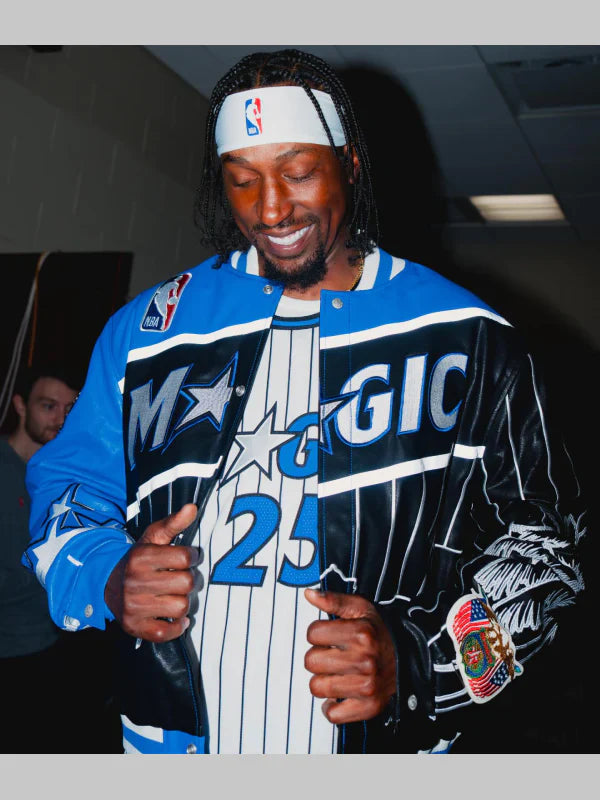 Jeff Hamilton Orlando Magic Black and Blue Leather Jacket