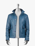 Jericho Blue Bombe Jacket With Stand-Up Collar
