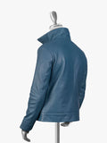 Jericho Men's Blue Bomber Leather Jacket