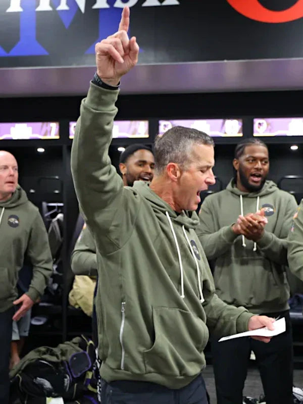 John Harbaugh Baltimore Ravens Military Hoodie