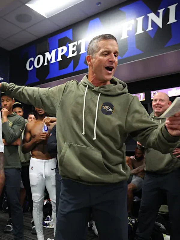 John Harbaugh Ravens Military Hoodie