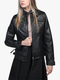 Johnson Women Cafe Racer Leather Jacket