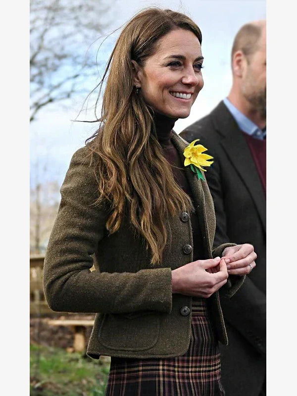 Kate Middleton Ralph Lauren Tweed and Suede Jacket Brown