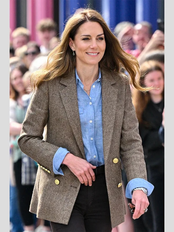 Kate Middleton Wool Blazer Brown