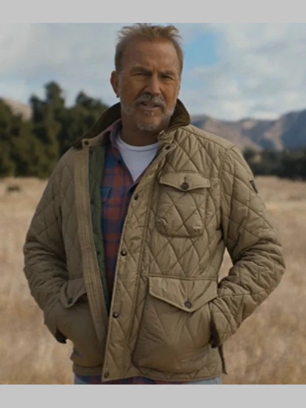 Kevin Costner's the West Beige Quilted Jacket