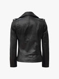 Kirsten Asymmetrical Black Leather Motorcycle Jacket