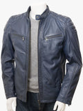 LUSTLEIGH Men's Blue Biker Jacket