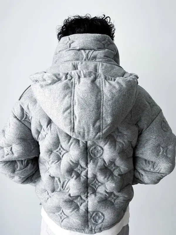 LV Monogram Boyhood Puffer Jacket Grey