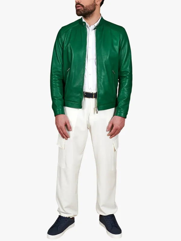 Larther Tab Green Jacket
