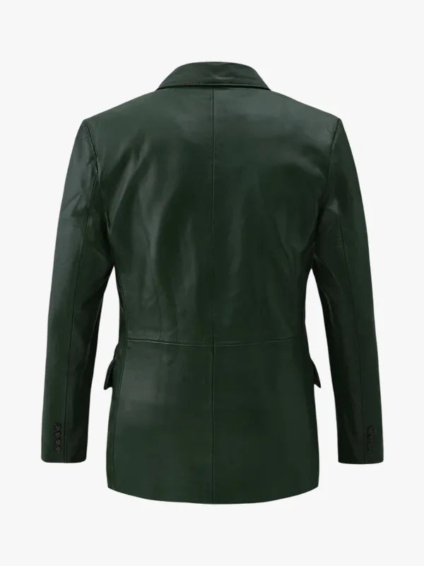 Leather Blazer Green Vintage