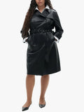 Leather Effect Trench Coat