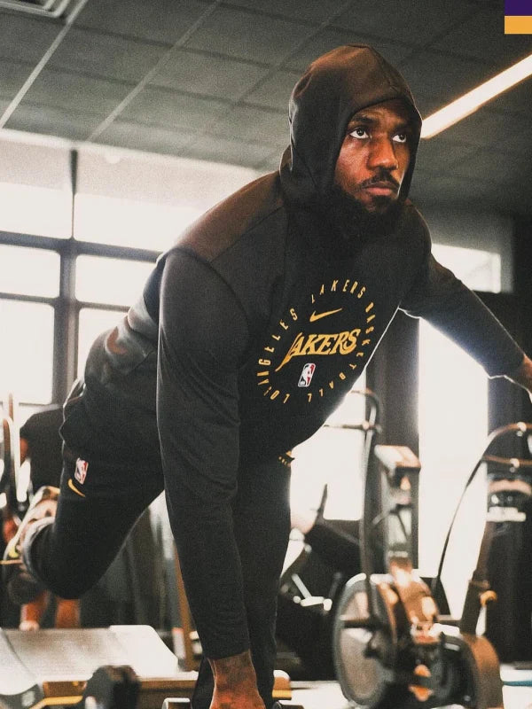 Lebron James Los Angeles Lakers Nike Black Sleeveless Hoodie