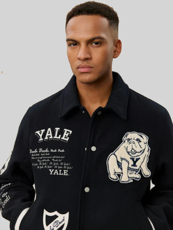 Les Deux Yale Black Varsity Jacket