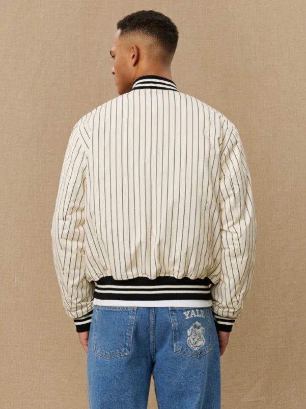 Les Deux Yale Pinstripes Varsity Tech Jacket