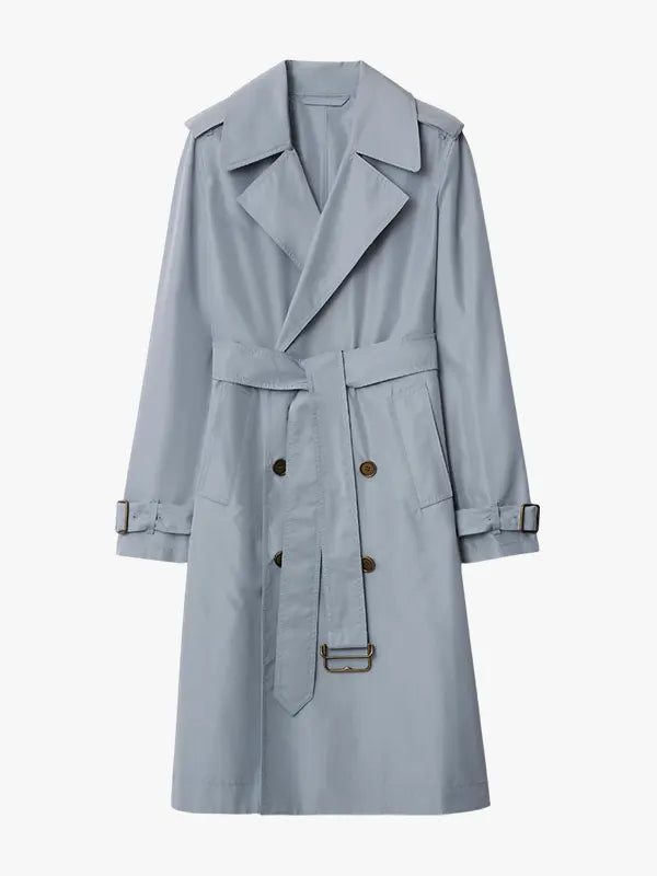 Long Silk Trench Coat