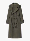 Long Stretch Wool Trench Coat