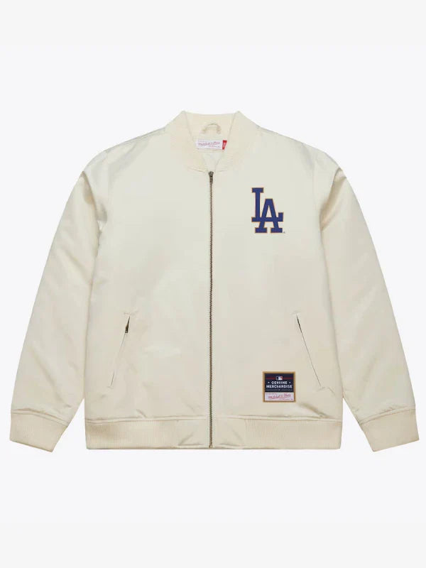 Los Angeles Dodgers 2025 World Series Champions Bomber Jacket Cream