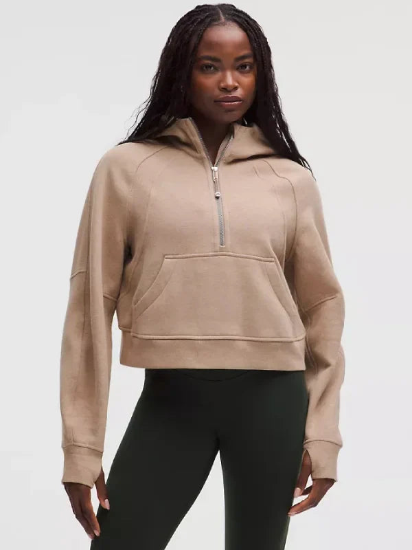 Lululemon Scuba Oversized Half-Zip Hoodie Beige