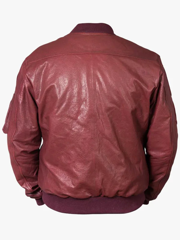 MA1 Bomber Leather Jacket burgundy Art. 317