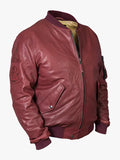 MA1 Tom Cat Bomber Leather Jacket burgundy Art. 317