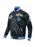 MLB Dodgers World Series Champions Commemorative PRO SATIN YD RIB Jacket Black