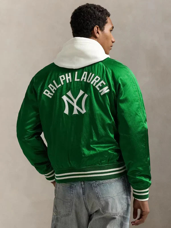 MLB Tokyo Series Polo Ralph Lauren Yankees Green Satin Jacket