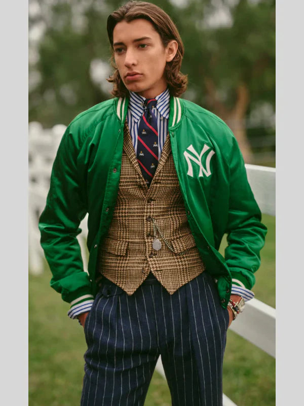 MLB Tokyo Series Polo Ralph Lauren Yankees Green Varsity Jacket
