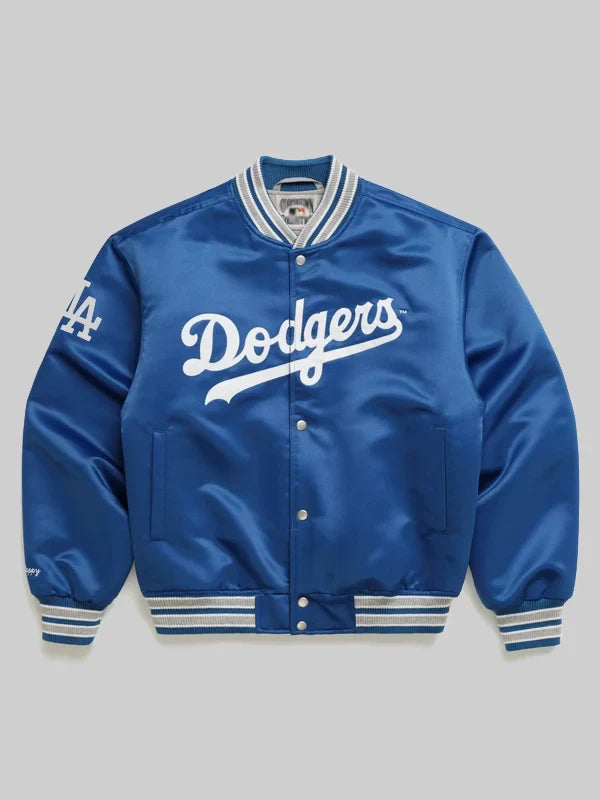Madhappy Dodgers Satin Baseball Jacket Blue