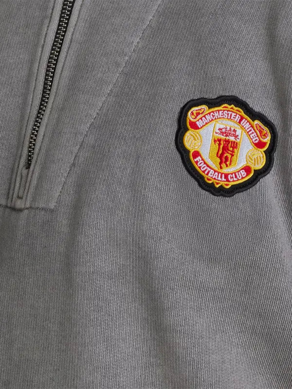 Manchester United x Adidas Quarter Zip Jacket Grey