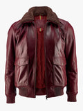 Maroon American Bomber Leather Jacket