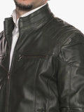 Men Attila Leather Jacket Green